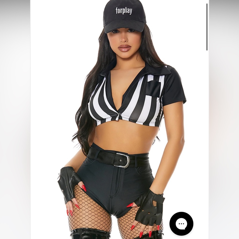 Forplay It’s Your Call Referee Adult Costume Halloween Size S/M NWT with Stain